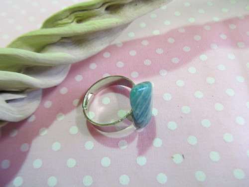 Simone Ring, Adjustable, Green, Nickel, Top Size 17mm x 11mm, 1pc