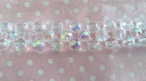 Cristia Bracelet, Clear AB Crystal Facetted Beads With Toggle Clasp, 19,5cm, 1pc