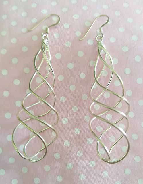 Burtell Earrings, Dangle Earrings, Silver, Stamped 925, 70mm, 2pc