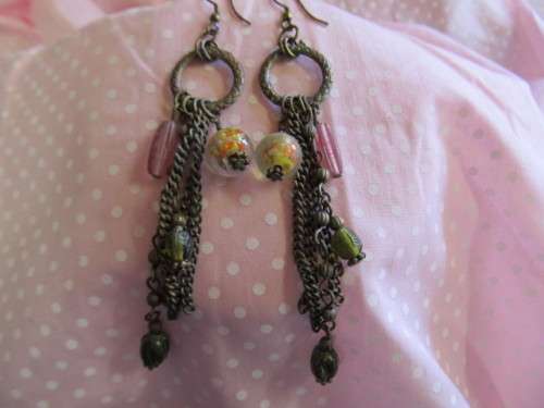 Pliana Earrings, Shades Of Winter, Bronze, 95mm, 1 Pair