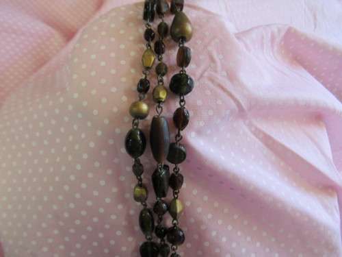 Pliana Bracelet, Brown Beads - 3 Strand, Bronze, 22cm With 3cm Ext, 1pc