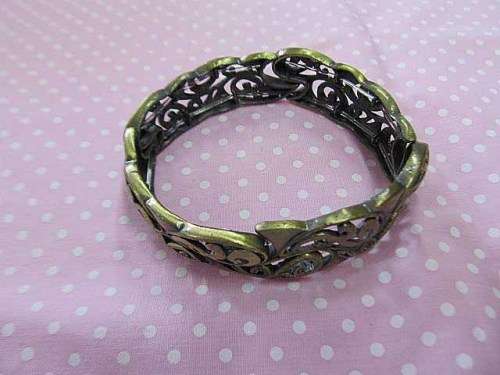 Pliana Bangle, Bronze Bangle On Elastic, 17mm Wide, 60mm Diameter, 1pc
