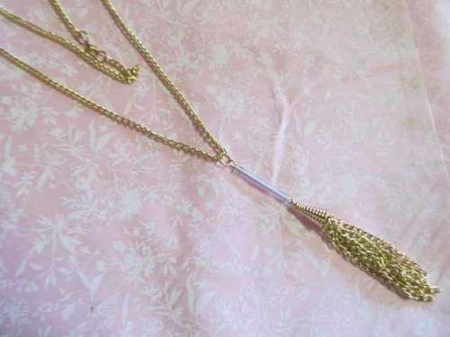 Pliana Necklace, Chain With Tassle, Rose Gold Plated, 72cm, 1pc