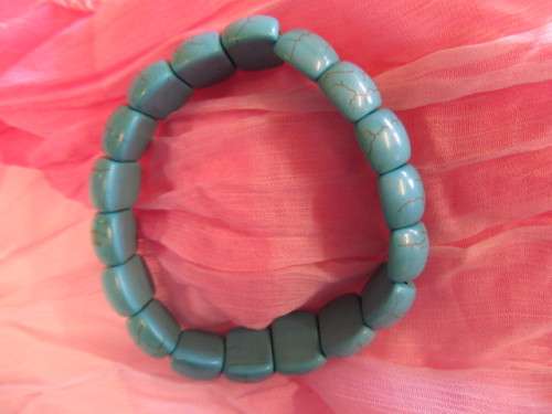 Simone Bracelet, Turquoise Howlite On Elastic, 55mm Diameter, 1pc