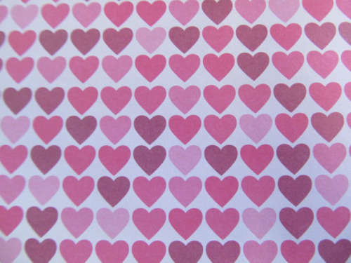 Scapbook Printed Paper, Printed 20cm x 20cm, Heart Design, Shades Of Pink, 1pc