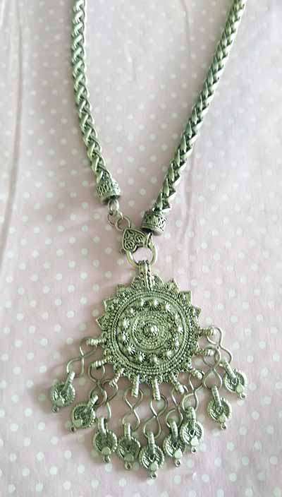 Burtell Necklace, Nickel Snake Chain With Nickel Pendant, Lobster Clasp, 48cm, 1pc