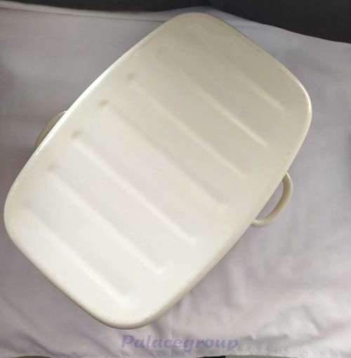 Vintage Large Enamel Roasting Pan With Lid, Large, Cream and Dark Brown Lid, 35cm x 24cm x15cm