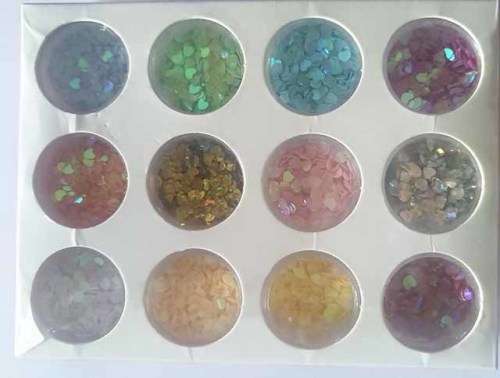 Nail Art, Glitter Set, 12pc, In Containers, Colours As Per Photo