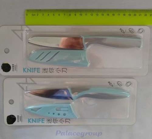 2pc Mixed Kitchen Utility Knifes, Foam Green And Grey Handle, See Photo`s For More Info