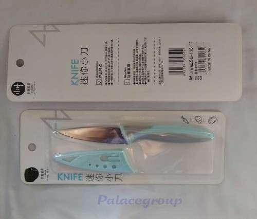 2pc Mixed Kitchen Utility Knifes, Foam Green And Grey Handle, See Photo`s For More Info