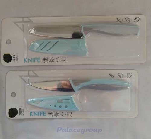 2pc Mixed Kitchen Utility Knifes, Foam Green And Grey Handle, See Photo`s For More Info