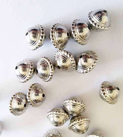 Metal Beads, Acrylic, Nickel, 10mm, 6pc