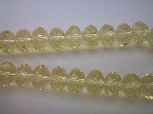 Glass Crystal Beads, Chinese Crystal Rondelle, Yellow, 7mm x 10mm, ±35pc