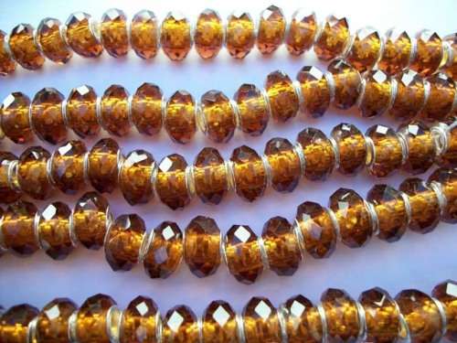 Other beads, Glass, Crystal Pandora Beads, 925 Silver Core, Brown, 4pc