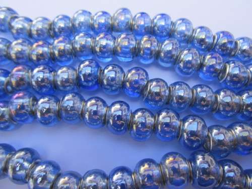 Other beads, Pandora Beads, Blue AB, 10mm, 4pc