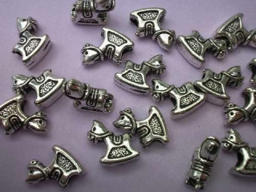 Other beads, Pandora Spacer, Rocking Horse, Metal Nickel Colour, 12mm, 2pc