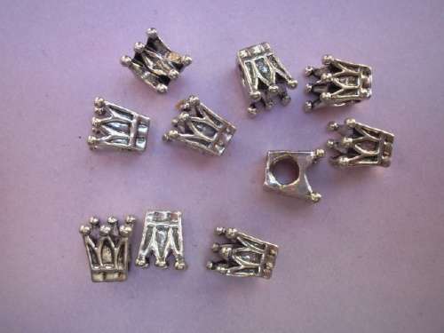 Other beads, Pandora Spacer, Crown, Metal Nickel Colour, 8mm, 2pc