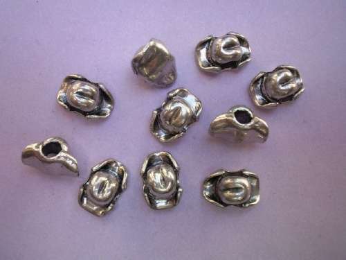 Other beads, Pandora Spacer, Hat, Metal Nickel Colour, 10mm, 2pc