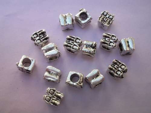 Other beads, Pandora Spacer, Couple, Metal Nickel Colour, 8mm, 2pc