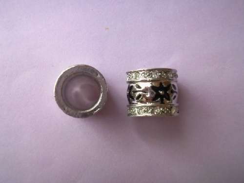 Rondals, Nickel With Black Enamel And Clear Rhinestones, 14mm, 1pc