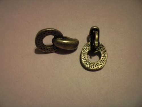 Pendant Bails, Bronze With Extra Ring, 23mm, 1pc