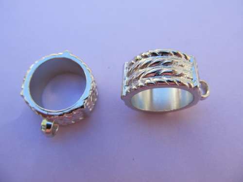 Pendant Bails, Acrylic, Nickel, For Use With Scarf, 11mm x 28mm, 2pc
