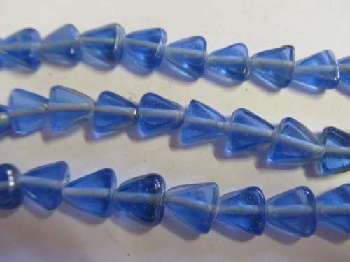 Glass Beads, Indian Beads, Triangle, Blue, 11mm, 20pc