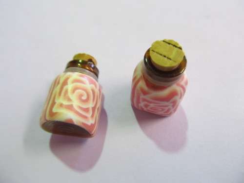 Bottle, Glass, Cork Stopper, Pink, 27mm, 1pc