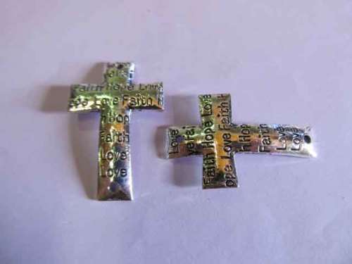 Bracelet Slider, Cross, Nickel, 39mm x 25mm, 1pc