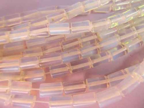 Semi-Precious Beads, Moonstone, Tube, 10mm x 6mm, ±35pc