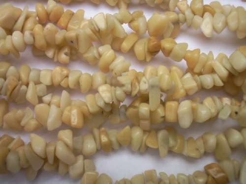 Semi-Precious Beads, Chips, Yellow Jade, Small Size Chips, ±40cm, 1 x String