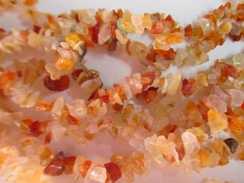 Semi-Precious Beads, Chips, Red Agate, Small Size Chips, ±40cm, 1 x String