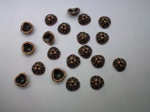 Findings, Beadcaps, Copper, 7mm, ±50pc