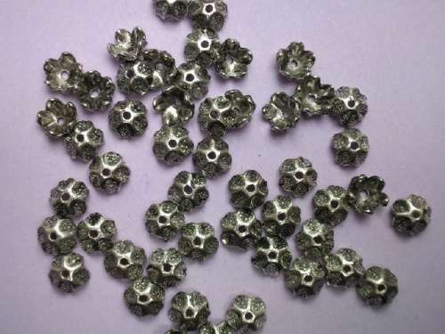 Findings, Beadcaps, Nickel, Metal, 9mm, ±20pc