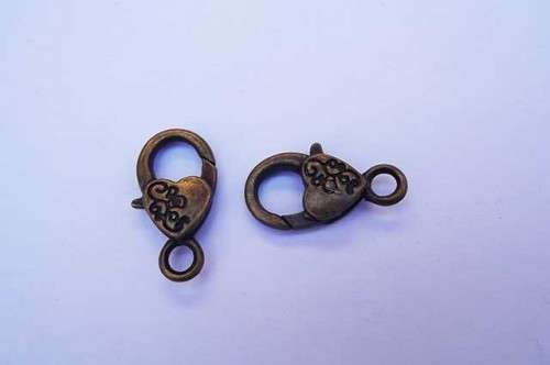 Clasp Bronze, Lobster Clasp, Metal, 26mm, 2pc