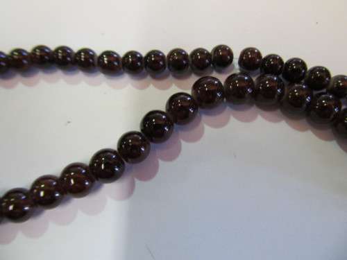 Glass Beads, Round Mixed, Dark Brown, 6mm And 8mm, 2 x 25pc