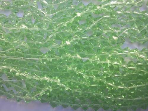 Glass Beads, Bicone, Green, 8mm, ±42pc