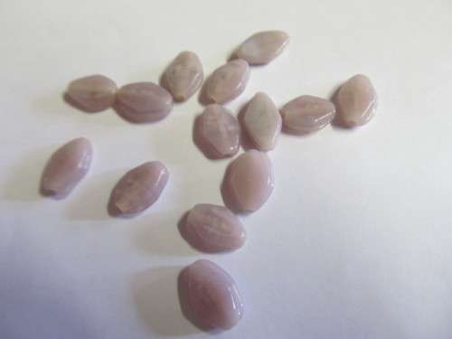 Glass Beads, Indian Beads, Flat Diamond, Purple, 12mm x 7mm, Size and Shape May Vary, ±14pc