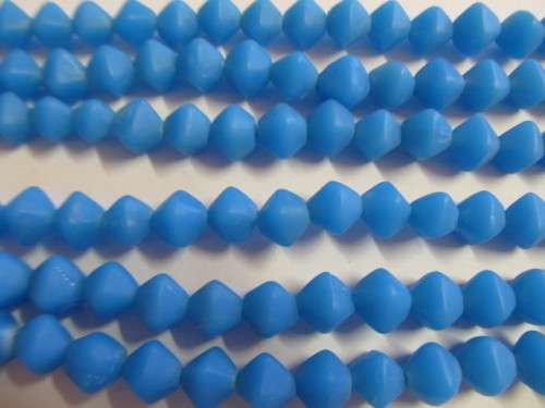 Glass Beads, Indian Beads, Uneven Bicone, Matte Turquoise, 13mm, Size and Shape May Vary, ±20pc