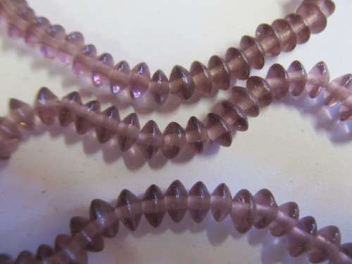 Glass Beads, Indian Beads, Rondelle, Grape, ±4mm x ±6mm, Size and Shape May Vary, ±20pc