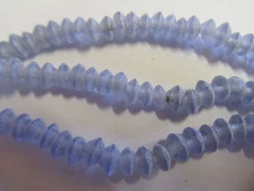 Glass Beads, Indian Beads, Rondelle, Clear Purple, ±4mm x ±6mm, Size and Shape May Vary, ±20pc