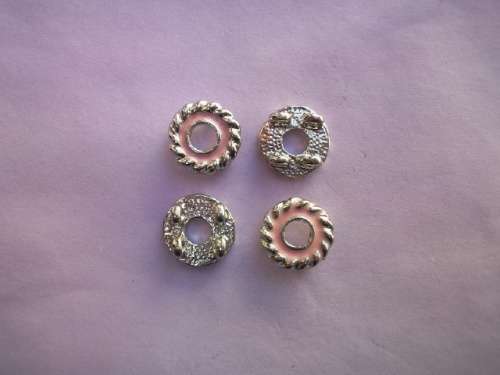 Sliders, Nickel With Pink Enamel, 2 Hole, 12mm, 2pc