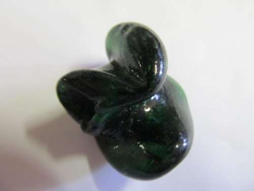 Glass Beads, Fancy, Foil Beads, Indian Beads, Twisted, Emerald Green, 36mm, 1pc