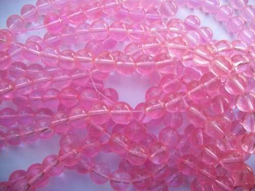 Glass Beads, Plain, Round, Pink, 12mm, ±32pc
