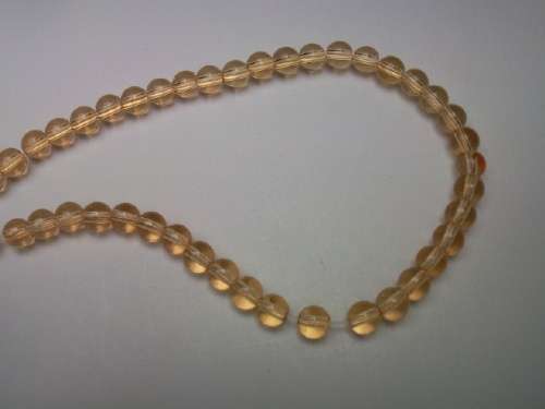 Glass Beads, Plain, Round, Orange, 6mm, ±70pc