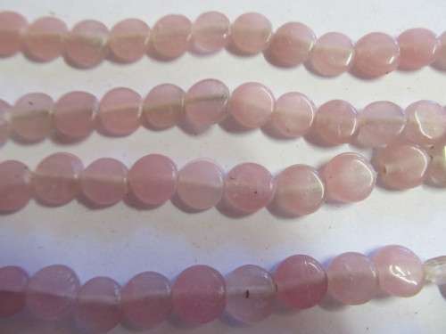 Glass Beads, Indian Beads, Flat Round, Vintage Pink, ±10mm - Size May Vary Slightly, 20pc
