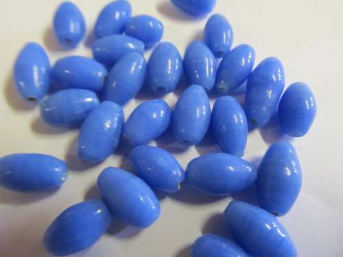 Glass Beads, Indian Beads, Oval, Electric Blue, ±11mm x 8mm - Size May Vary Slightly, 14pc