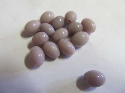 Glass Beads, Indian Beads, Oval, Mauve, ±9mm x 7mm - Size May Vary Slightly, 14pc
