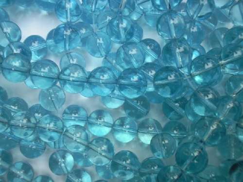 Glass Beads, Round, Blue, 10mm, ±35pc