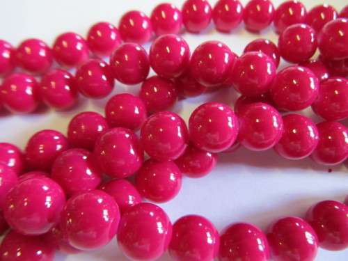 Glass Beads, Round, Mauve, 10mm, ±34pc